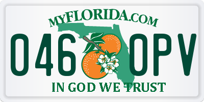 FL license plate 0460PV