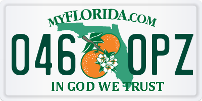 FL license plate 0460PZ