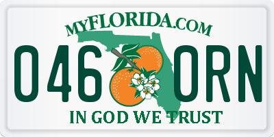 FL license plate 0460RN