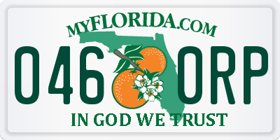FL license plate 0460RP