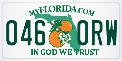 FL license plate 0460RW