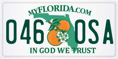 FL license plate 0460SA