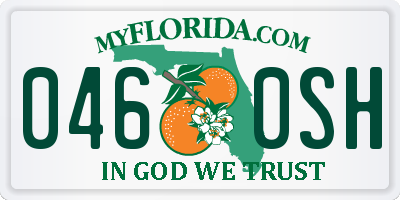 FL license plate 0460SH