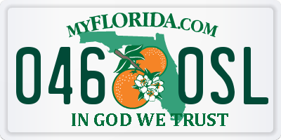 FL license plate 0460SL