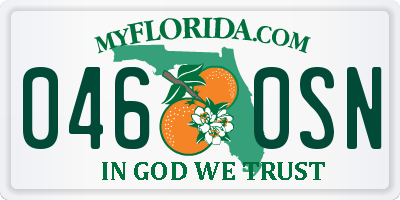 FL license plate 0460SN