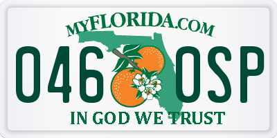 FL license plate 0460SP