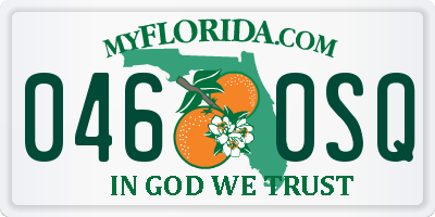 FL license plate 0460SQ
