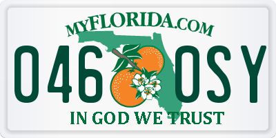 FL license plate 0460SY