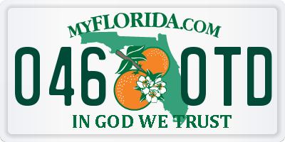 FL license plate 0460TD
