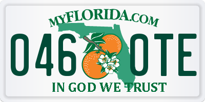 FL license plate 0460TE