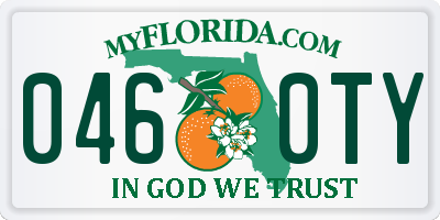 FL license plate 0460TY