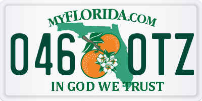FL license plate 0460TZ