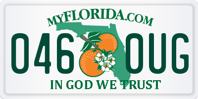 FL license plate 0460UG