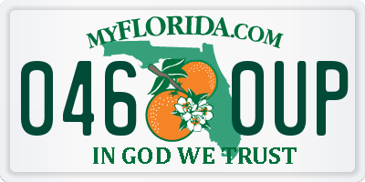 FL license plate 0460UP