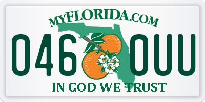 FL license plate 0460UU