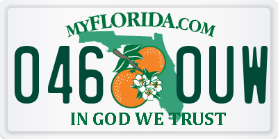 FL license plate 0460UW