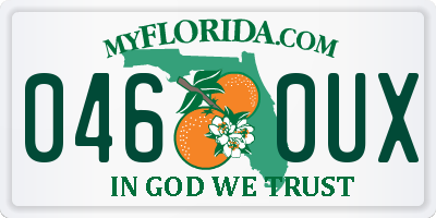 FL license plate 0460UX