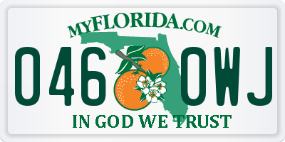 FL license plate 0460WJ