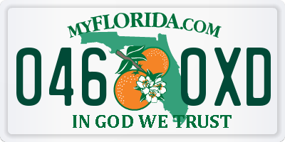 FL license plate 0460XD