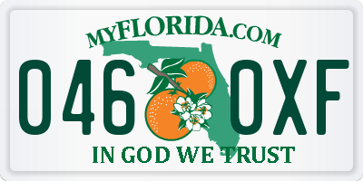FL license plate 0460XF