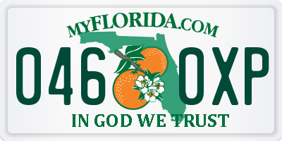 FL license plate 0460XP