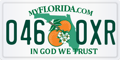 FL license plate 0460XR