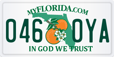 FL license plate 0460YA