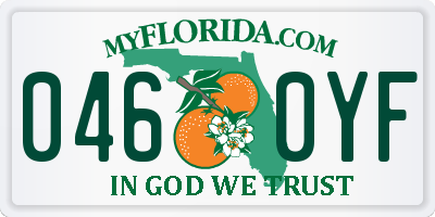FL license plate 0460YF