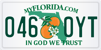 FL license plate 0460YT