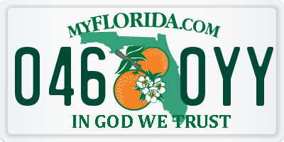 FL license plate 0460YY