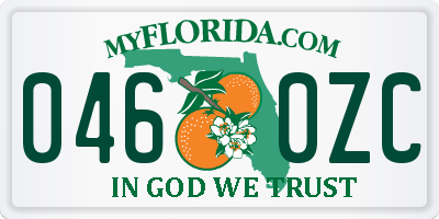 FL license plate 0460ZC