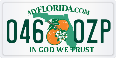 FL license plate 0460ZP