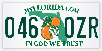 FL license plate 0460ZR