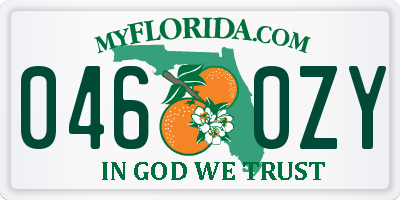 FL license plate 0460ZY