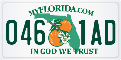FL license plate 0461AD