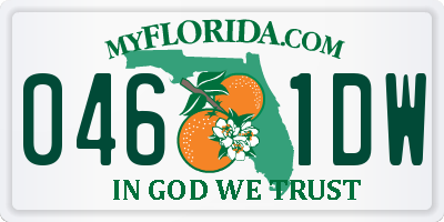 FL license plate 0461DW
