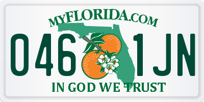 FL license plate 0461JN