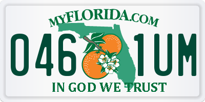 FL license plate 0461UM