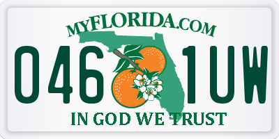FL license plate 0461UW