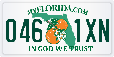 FL license plate 0461XN