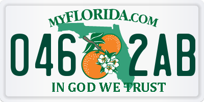 FL license plate 0462AB