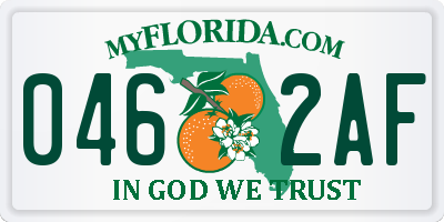 FL license plate 0462AF