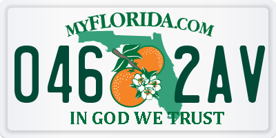 FL license plate 0462AV