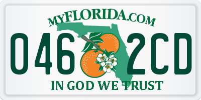 FL license plate 0462CD