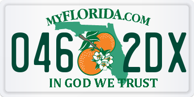 FL license plate 0462DX