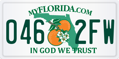 FL license plate 0462FW
