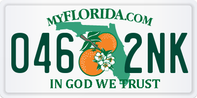 FL license plate 0462NK