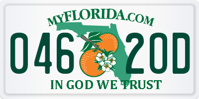 FL license plate 0462OD