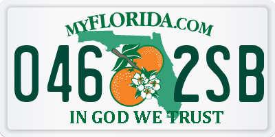 FL license plate 0462SB