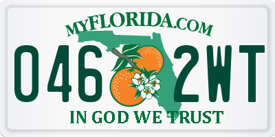 FL license plate 0462WT